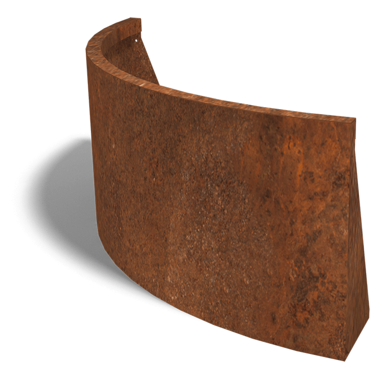 Perete de susținere din oțel corten curbă exterioară 100 x 100 cm (înălțime 50 cm)