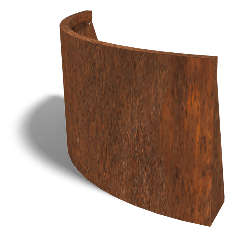 Perete de susținere din oțel corten curbă exterioară 100 x 100 cm (înălțime 60 cm)