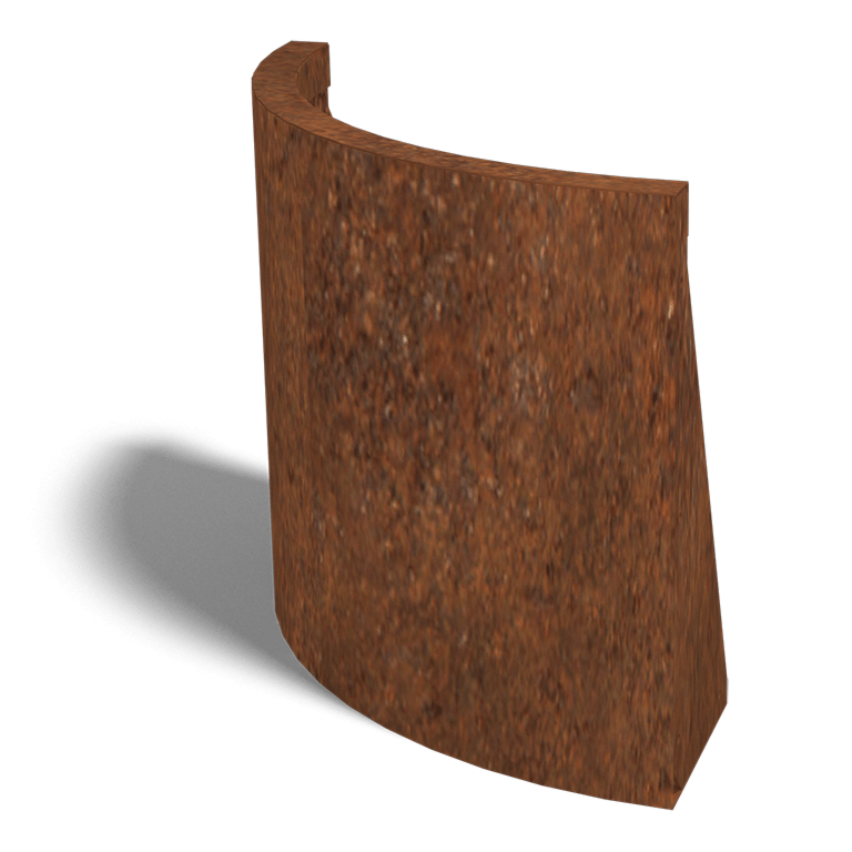 Perete de susținere din oțel corten curbă exterioară 50 x 50 cm (înălțime 50 cm)