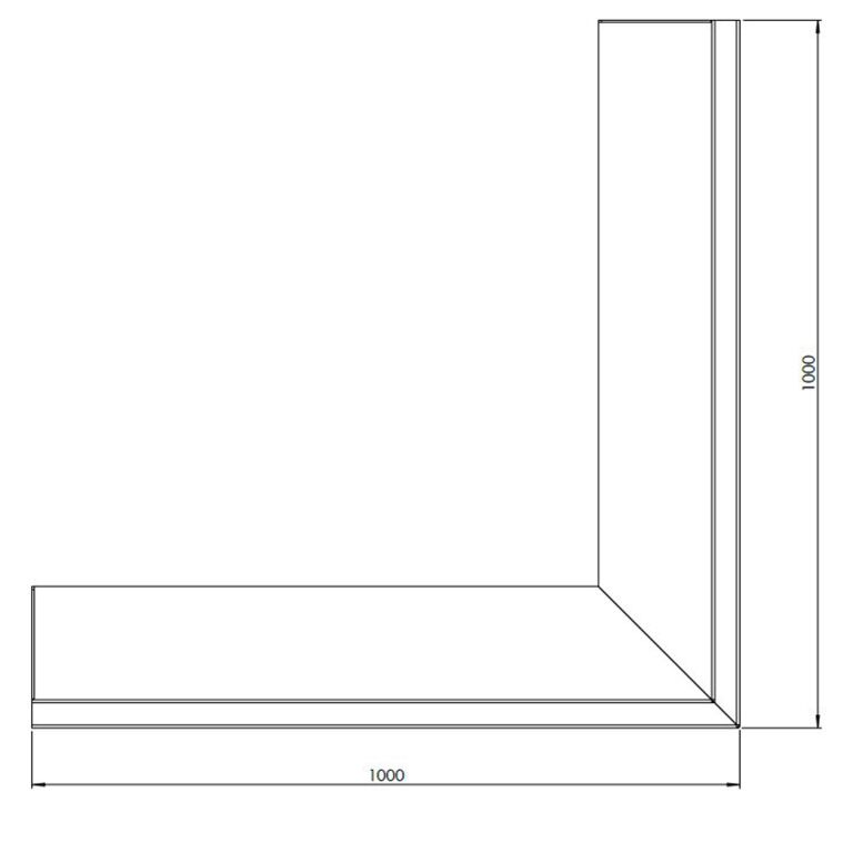 Perete de susținere din oțel corten colț exterior 100 x 100 cm (înălțime 40 cm)