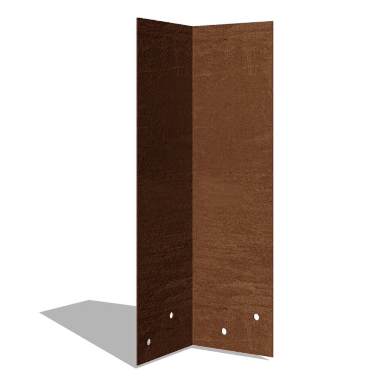 Placă de cuplare oțel corten 90º înalt 34 - 37,5 cm