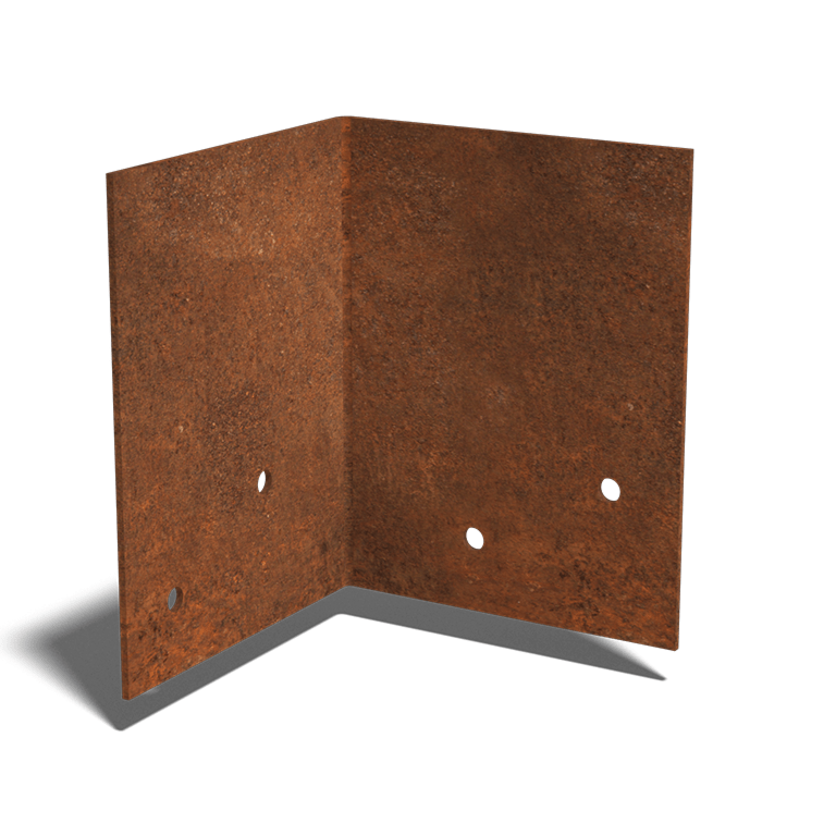 placă de cuplare Oțel Corten 90º mediu 22 - 25 cm