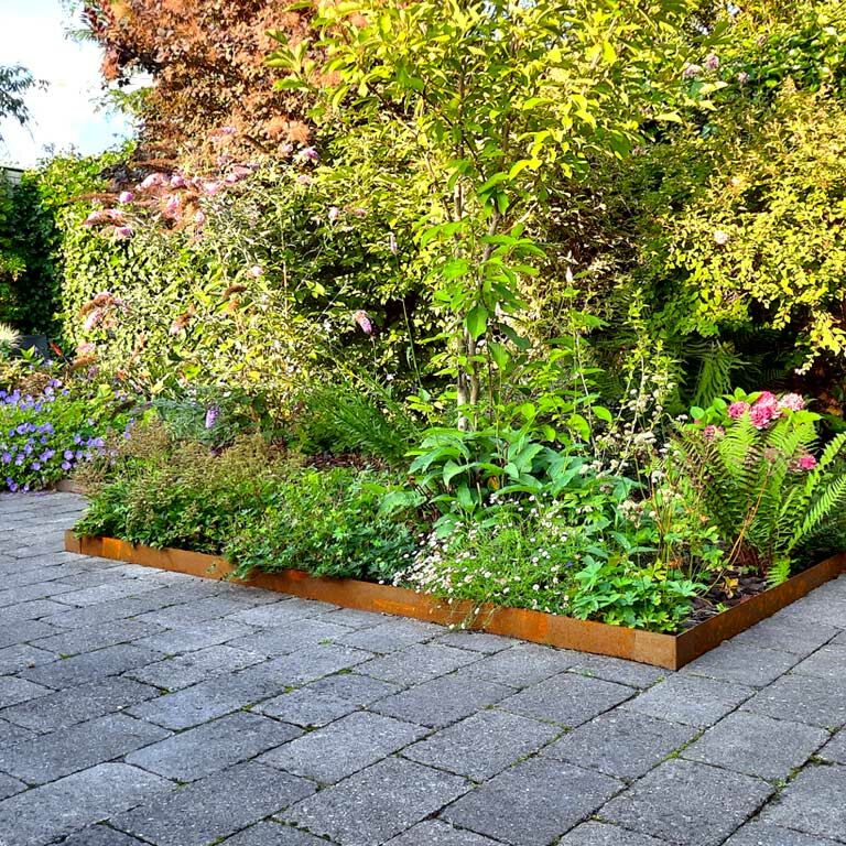Separator de gazon din oțel corten formă dreaptă 15 cm (lungime 240 cm)