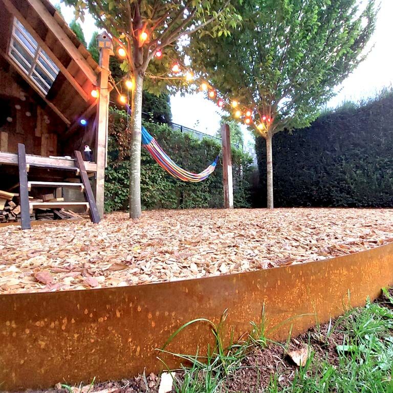 Separator de gazon din oțel corten formă dreaptă 25 cm (lungime 240 cm)