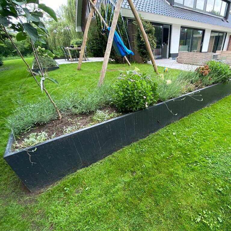 Perete de susținere din oțel acoperit cu pulbere formă dreaptă 200 cm (înălțime 50 cm)