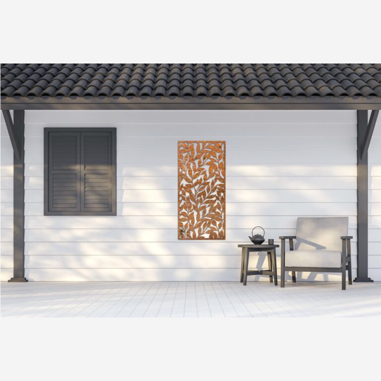 Decor de perete din oțel corten Frunze