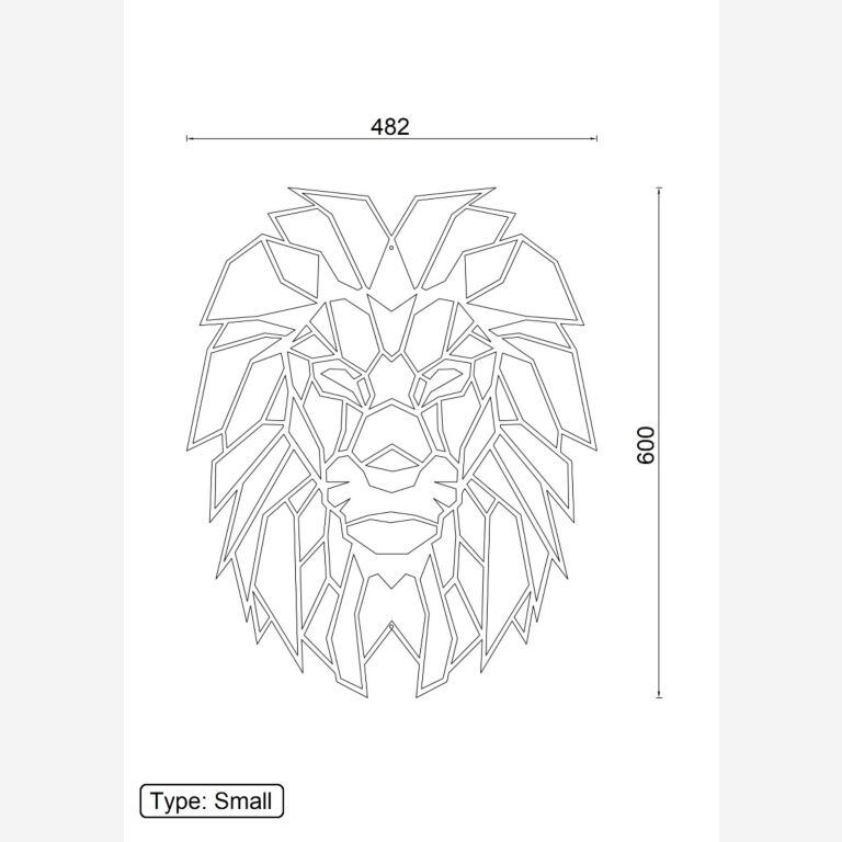 Decor de perete din metal Leu 1.0
