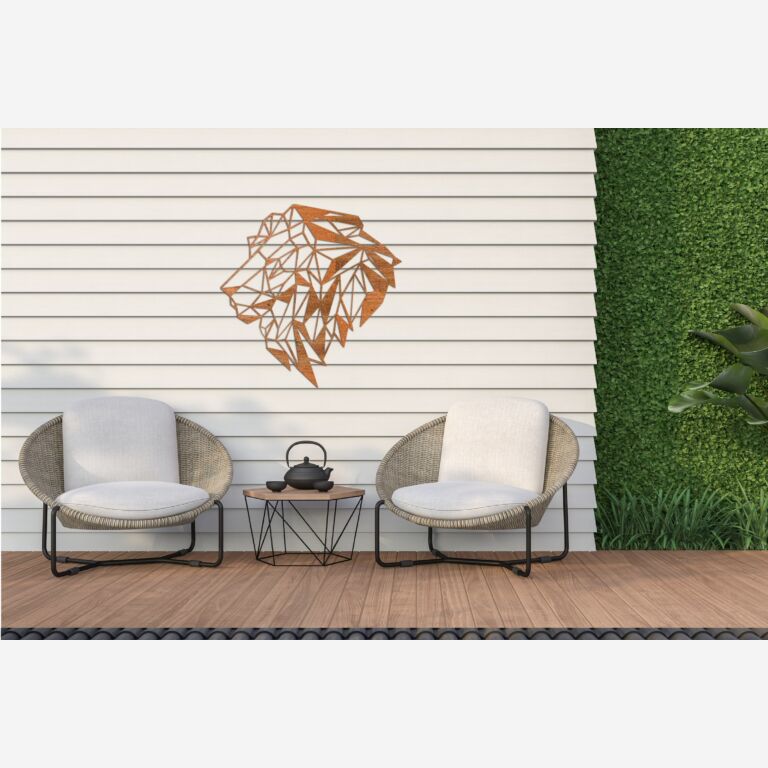 Decor de perete din oțel corten Leu 2.0