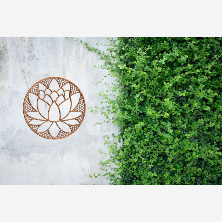 Decor de perete din oțel corten Floare de lotus