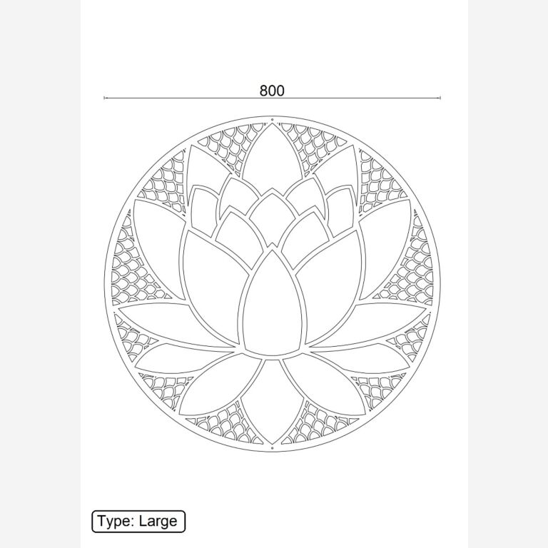 Decor de perete din metal Floare de lotus