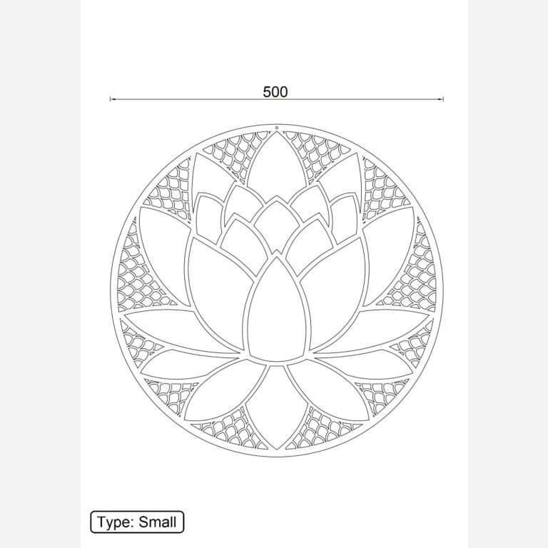 Decor de perete din metal Floare de lotus