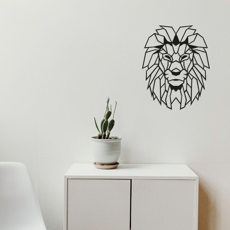 Decor de perete din metal Leu 1.0