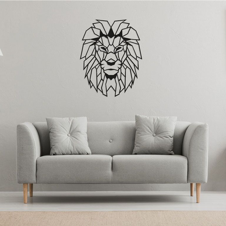 Decor de perete din metal Leu 1.0