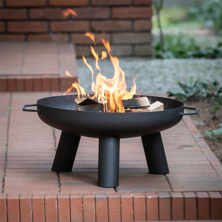 Vatră de foc cu vas din oțel Louisiana negru 88 x 78 x 31 cm (În limita stocului disponibil!)