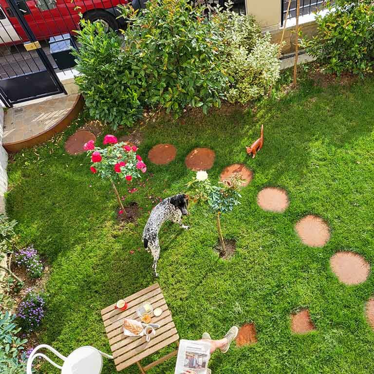 Piatră de cărare din oțel corten Formă rotundă 75