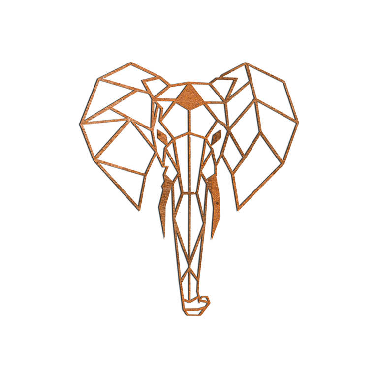Decor de perete din oțel corten Elefant 2.0
