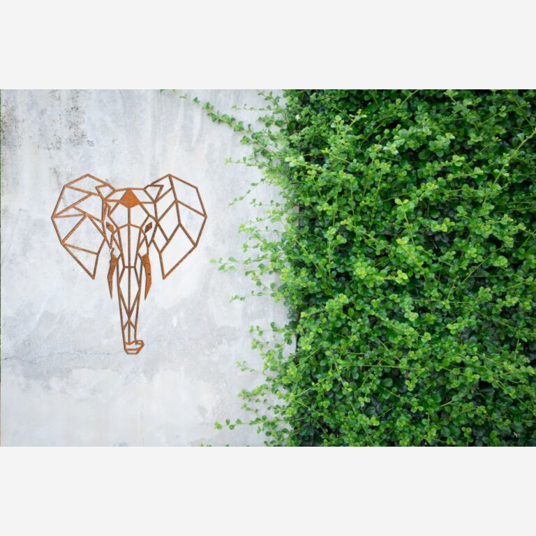 Decor de perete din oțel corten Elefant 2.0