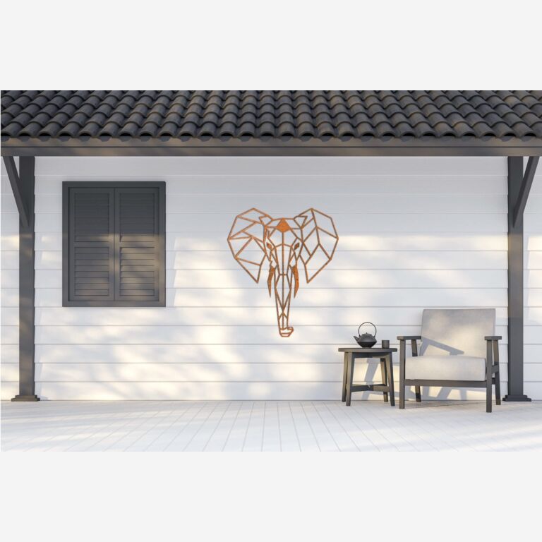 Decor de perete din oțel corten Elefant 2.0
