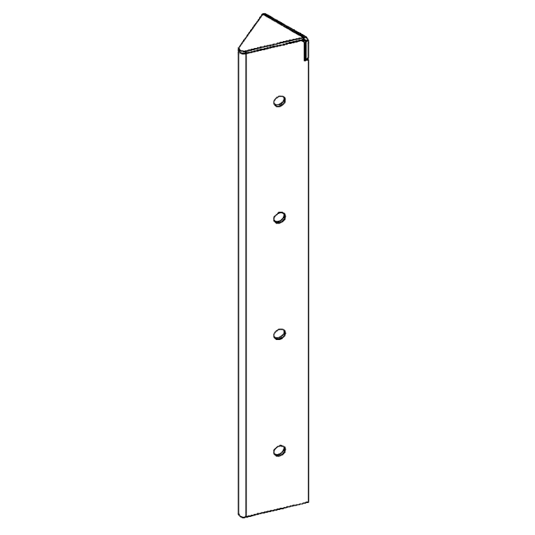 Piesă de colț oțel Corten 45° 40 cm