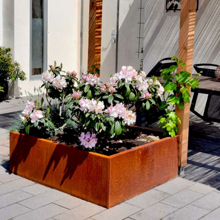 Jardinieră din oțel corten Texas 100 x 120 cm