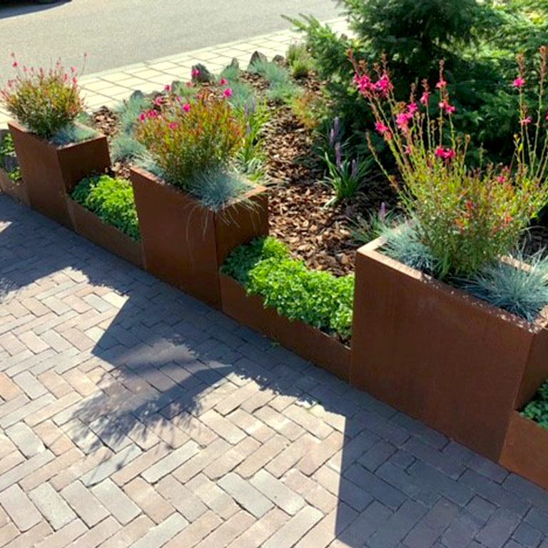 Jardinieră din oțel corten Texas 30 x 60 cm