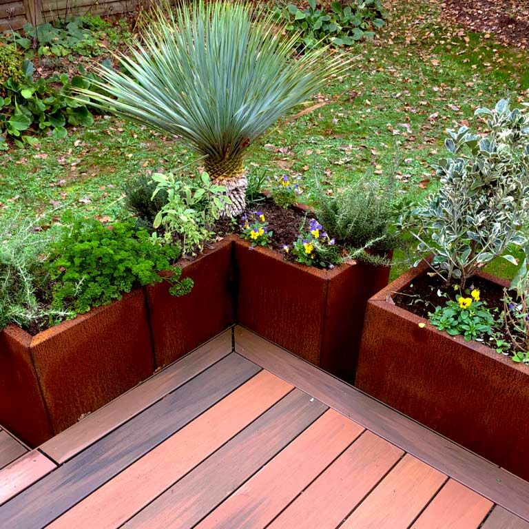 Jardinieră din oțel corten Kansas 40
