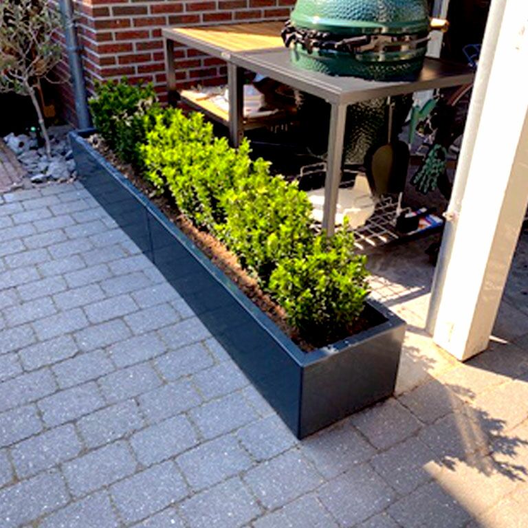 Jardinieră din oțel acoperit cu pulbere Texas xxl 240 x 40 cm