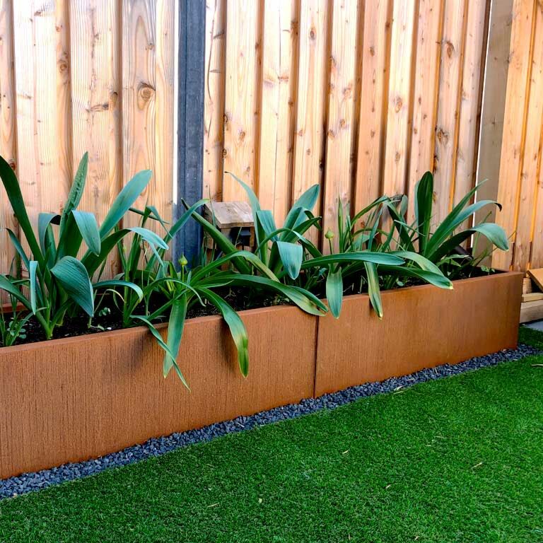 Jardinieră din oțel corten Texas xxl 240 x 50 cm