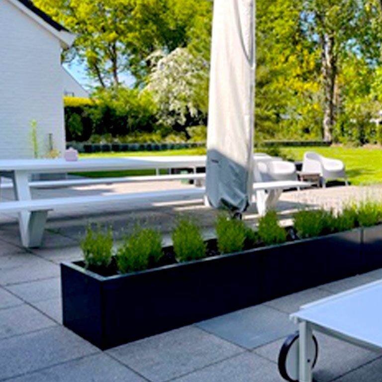 Jardinieră din oțel acoperit cu pulbere Texas xxl 400 x 40 cm