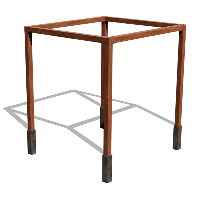 Pergolă din oțel corten configurație pătrat 274 x 250 cm
