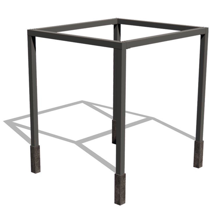 Pergolă din oțel acoperit cu pulbere configurație pătrat 274 x 250 cm