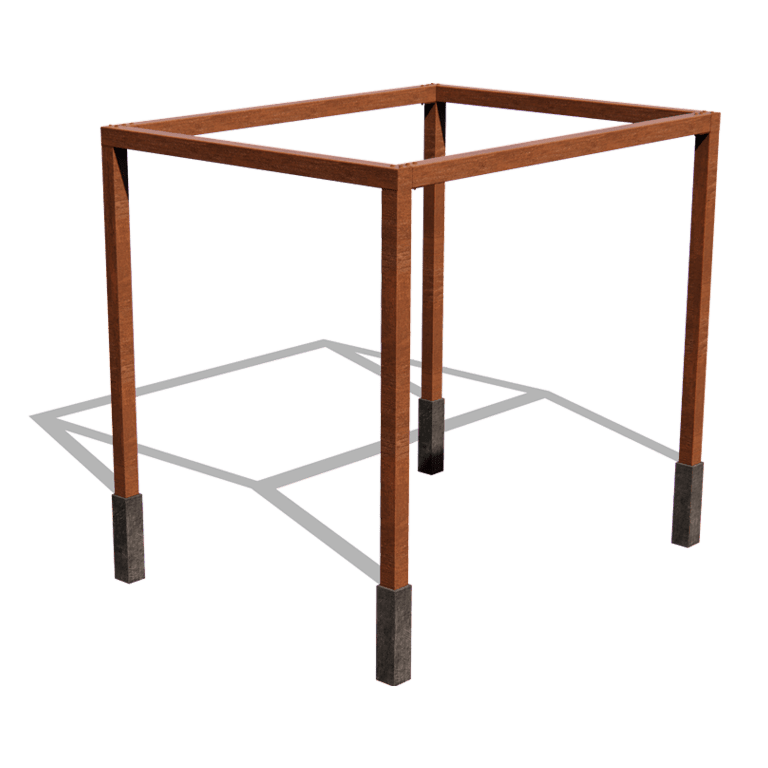 Pergolă din oțel corten configurație pătrat 324 x 250 cm