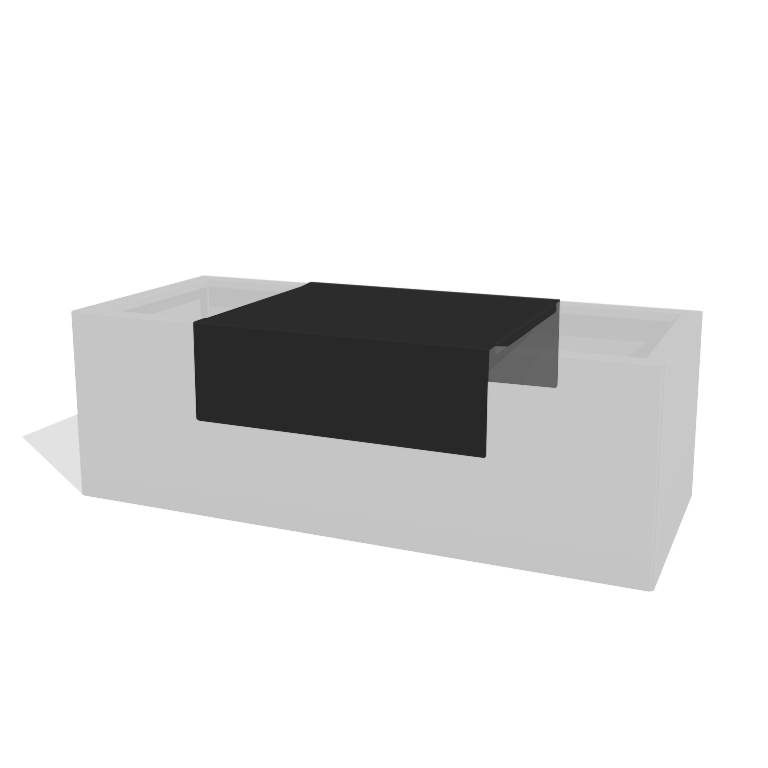 Platformă pentru jardinieră din oțel acoperit cu pulbere 60 x 51 x 20 cm