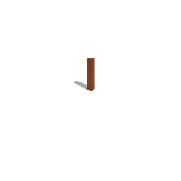 Stâlp pentru gard din oțel corten 60 cm