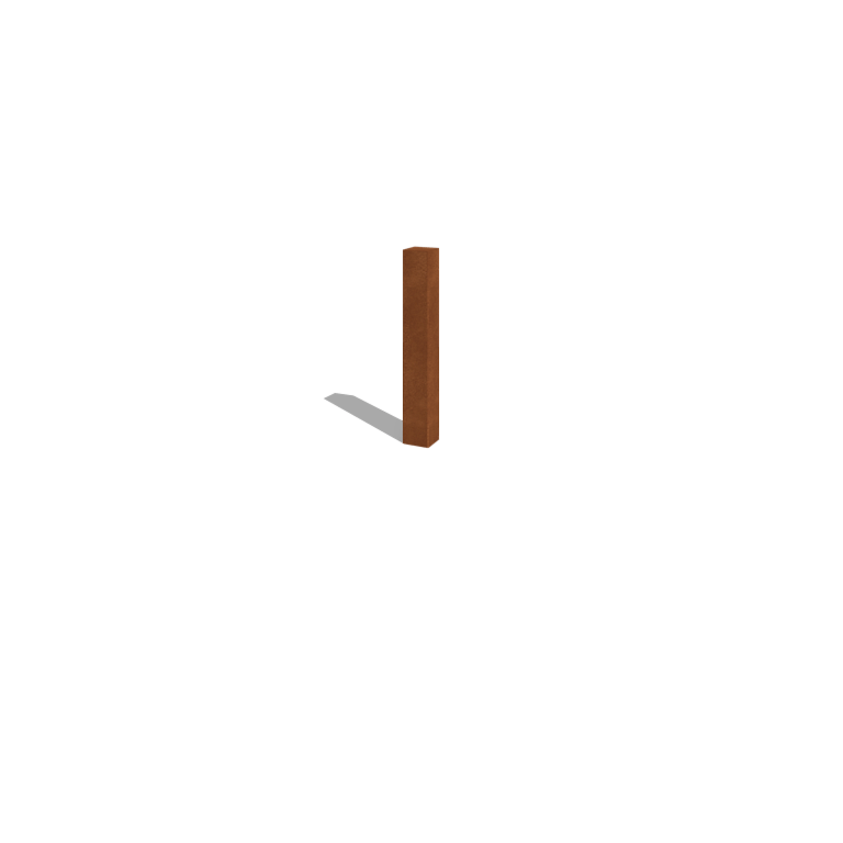 Stâlp pentru gard din oțel corten 80 cm