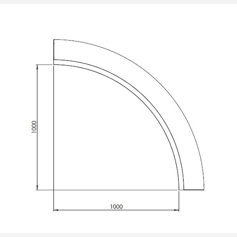 Perete de susținere din oțel corten curbă interioară 100 x 100 cm (înălțime 50 cm)
