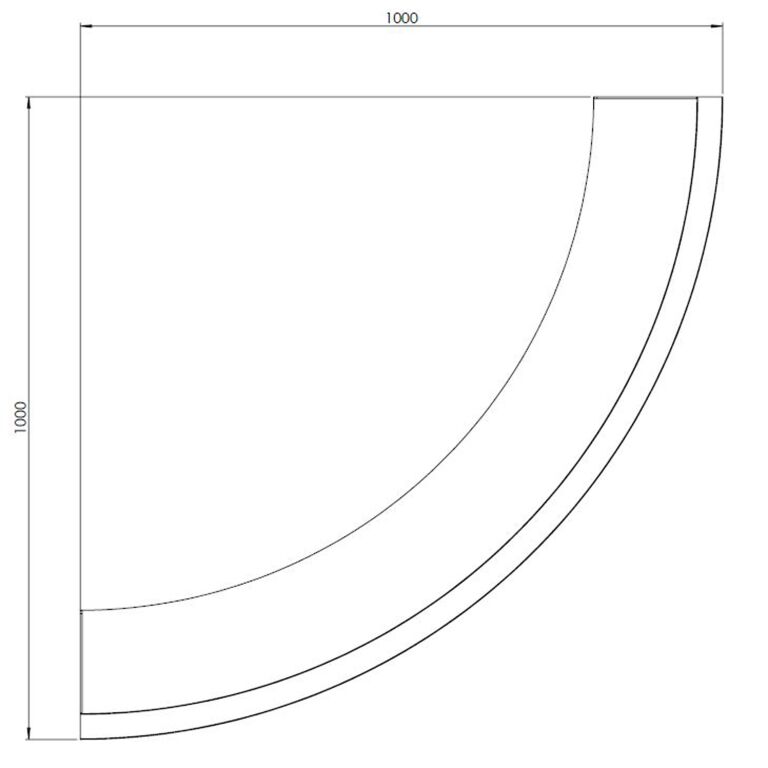 Perete de susținere din oțel corten curbă exterioară 100 x 100 cm (înălțime 30 cm)