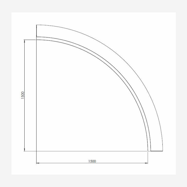 Perete de susținere din oțel corten curbă interioară 150 x 150 cm (înălțime 40 cm)