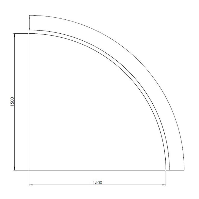 Perete de susținere din oțel acoperit cu pulbere curbă interioară 150 x 150 cm (înălțime 50 cm)