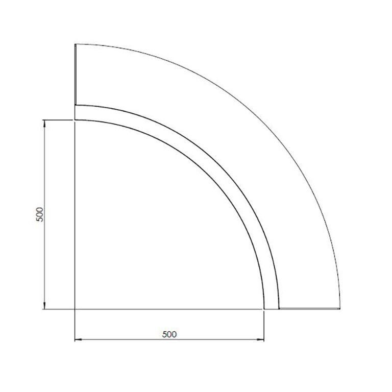 Perete de susținere din oțel corten curbă interioară 50 x 50 cm (înălțime 50 cm)