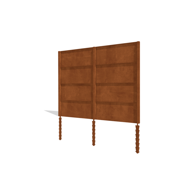 Gardă din oțel corten H4 set complet 258 cm