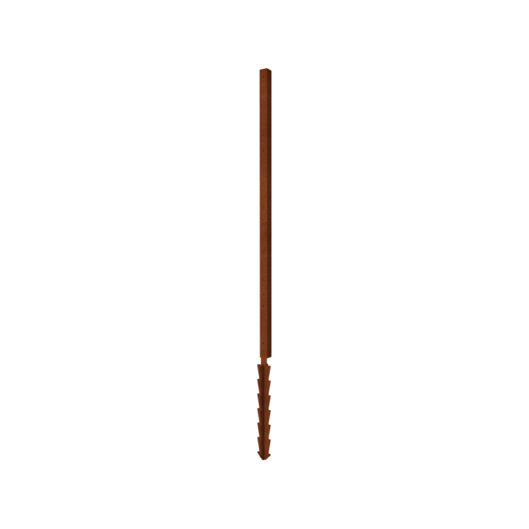 Gardă din oțel corten H stolp final cu pin de pământ 190 x 6 x 6 cm