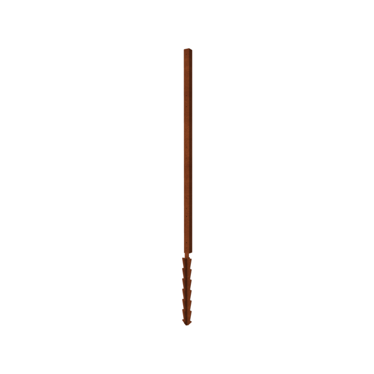 Gardă din oțel corten H stolp colț cu pin de pământ 190 x 6 x 6 cm