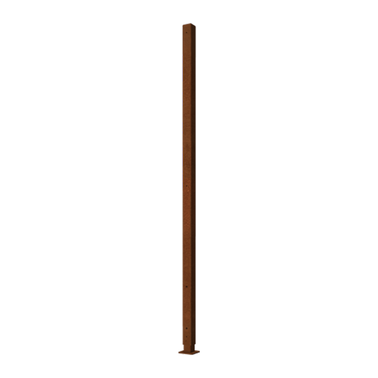 Stâlp de suport din oțel corten bază plată colț cu 190 x 6 x 6 cm