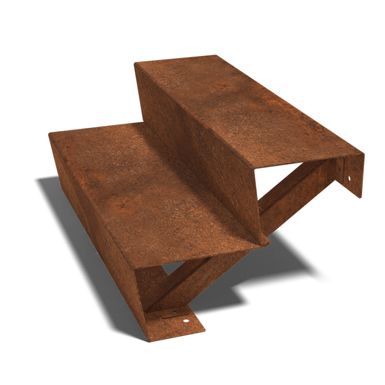 Scară din oțel corten New York 2 trepte (lățime 80 cm)