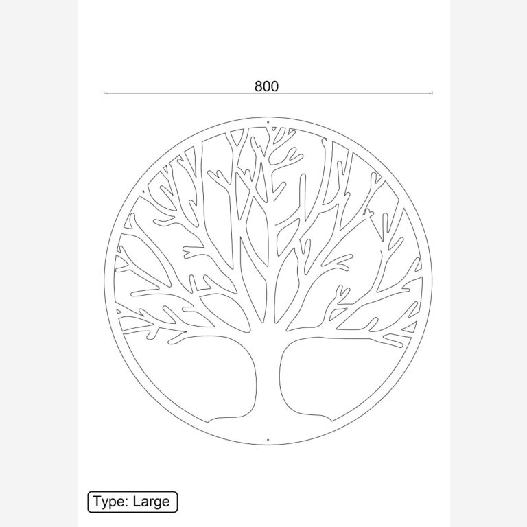 Decor de perete din oțel corten Copac