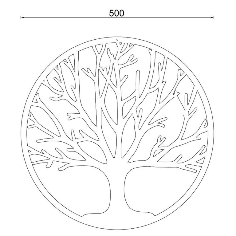 Decor de perete din oțel corten Copac