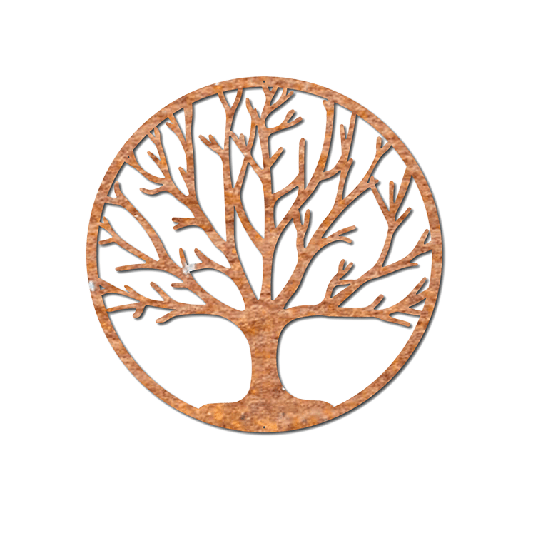 Decor de perete din oțel corten Copac