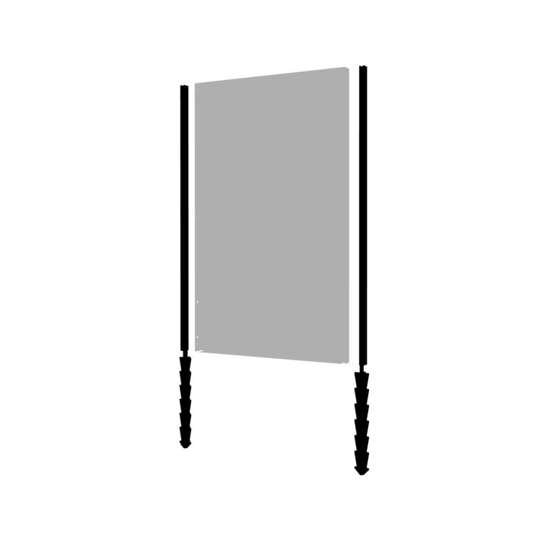 Stâlp de suport din oțel acoperit cu pulbere formă dreaptă știft de susținere cu 190 x 6 x 3 cm
