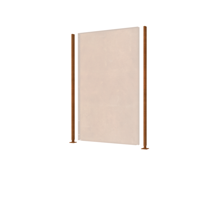 Stâlp de suport din oțel corten formă dreaptă bază plată cu 190 x 6 x 3 cm